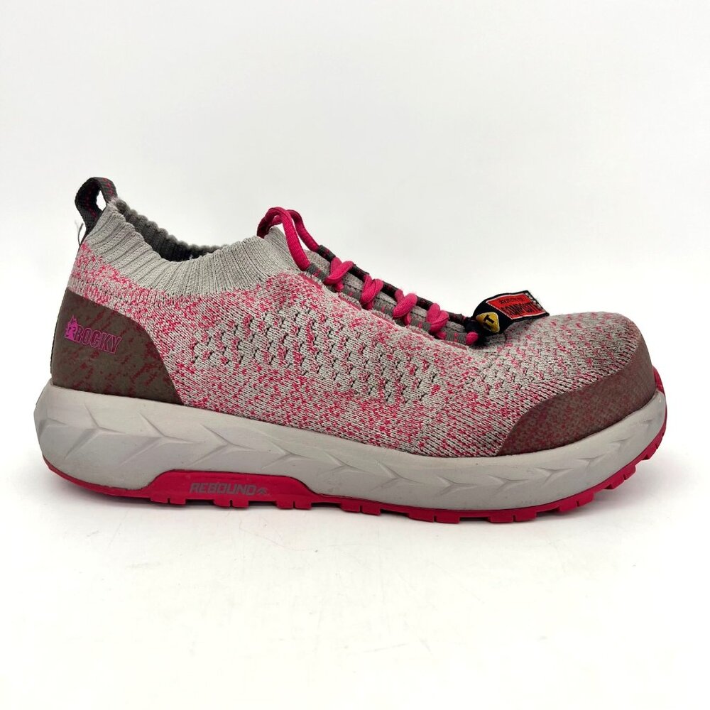 Rocky Composite Toe Slip Oil Resistant Work Shoes Womens Size 7.5M Gray Pink - Picture 12 of 16